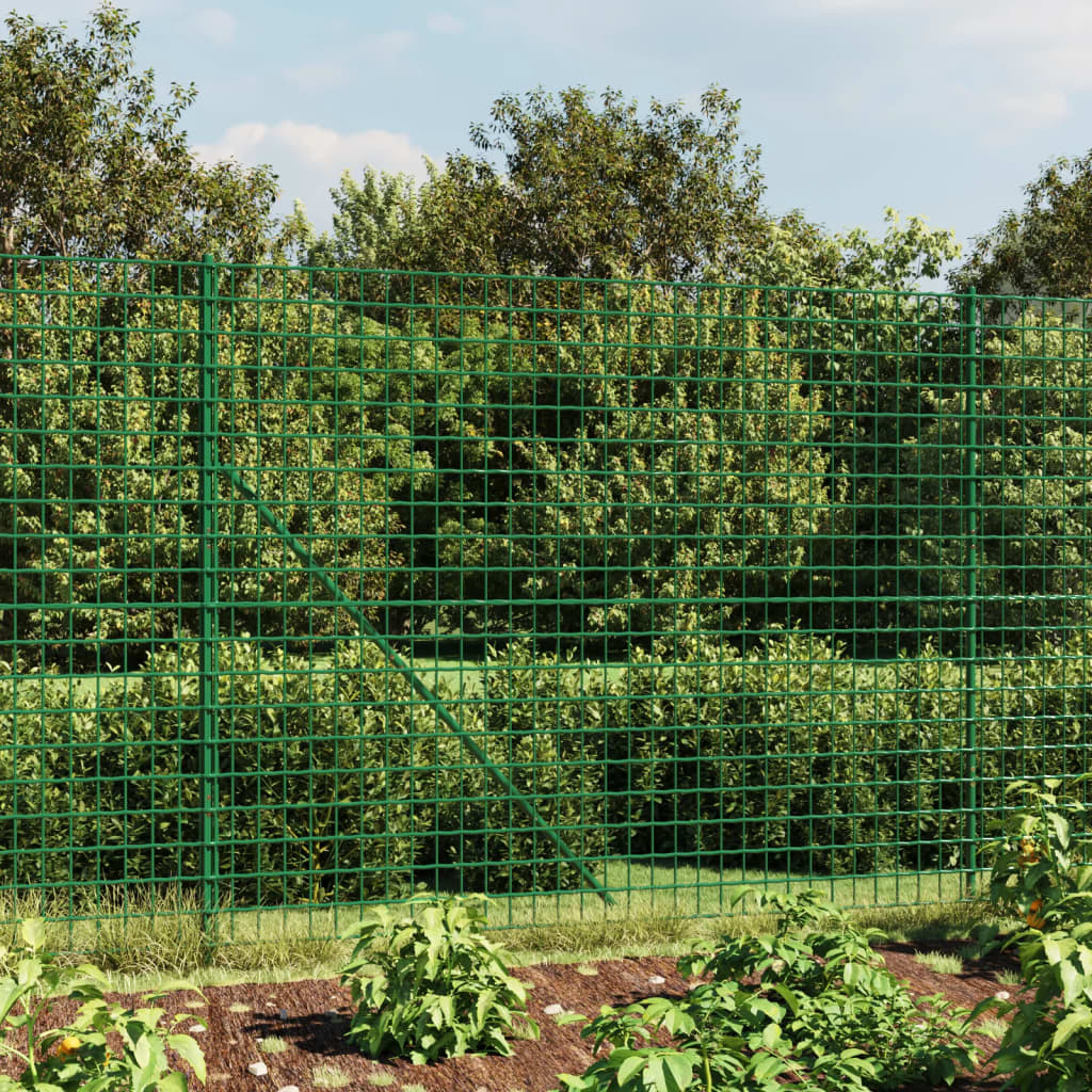 Recinzione Metallica con Flangia Verde 2,2 x 10 m