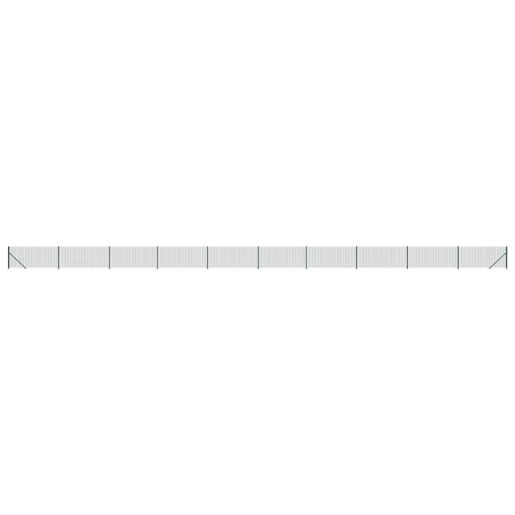 Recinzione Metallica con Flangia Verde 0,8x25 m