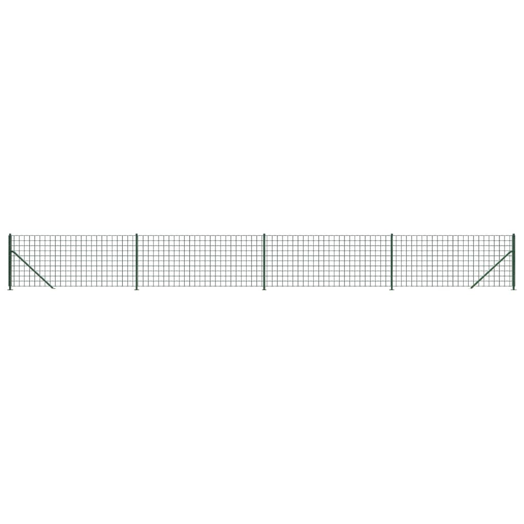 Recinzione Metallica con Flangia Verde 0,8x10 m