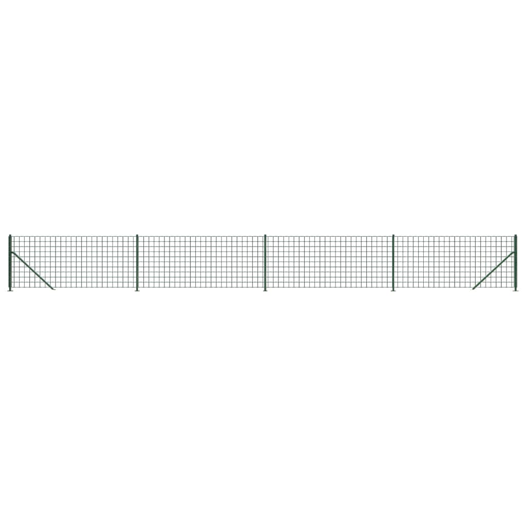 Recinzione Metallica con Flangia Verde 1,1 x 10 m
