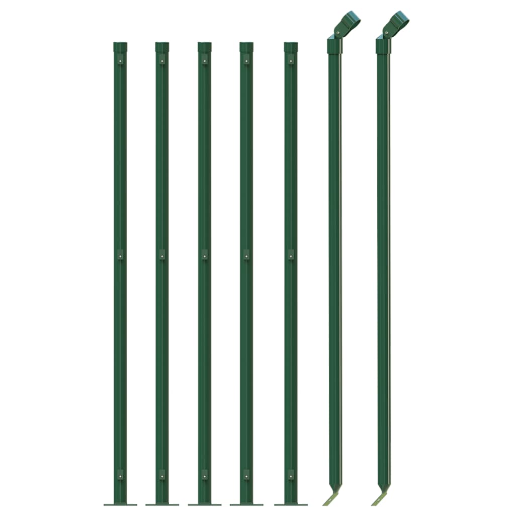 Recinzione Metallica con Flangia Verde 1,1 x 10 m