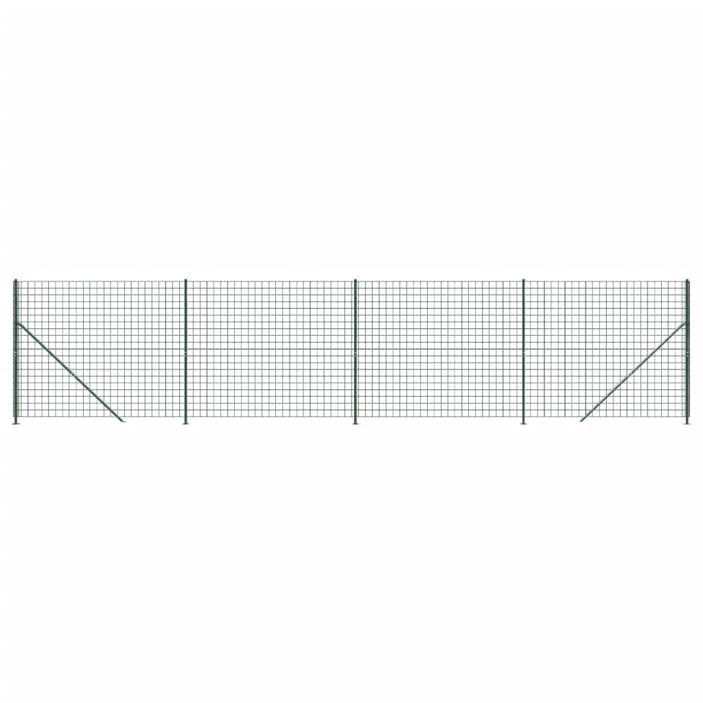 Recinzione Metallica con Flangia Verde 1,4x10 m