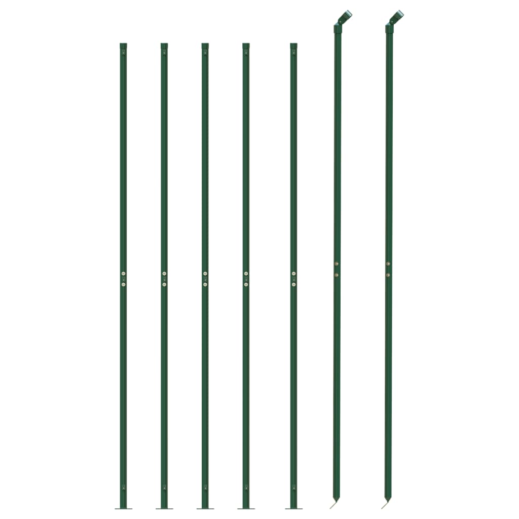 Recinzione Metallica con Flangia Verde 1,4x10 m