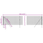 Recinzione Metallica Antracite 1x25 m in Acciaio Zincato con Rivestimento PVC