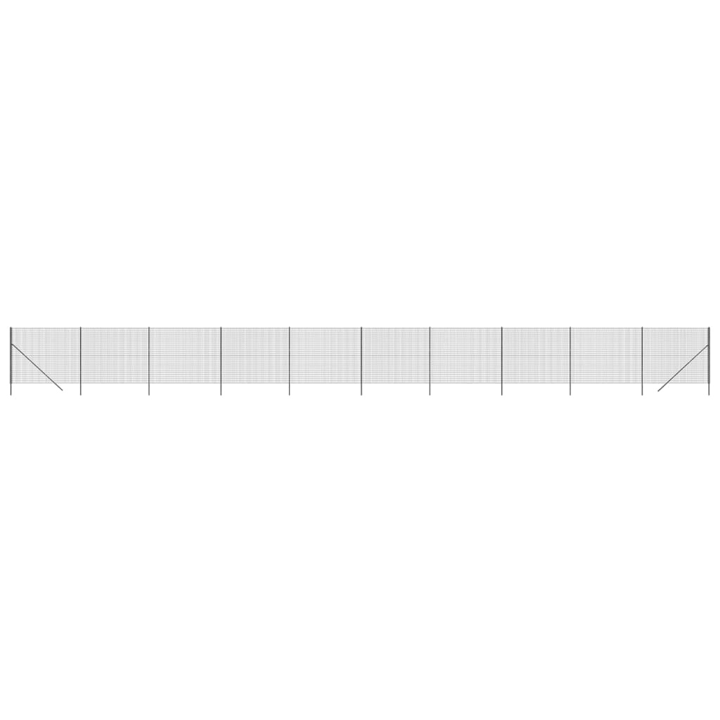Recinzione Metallica Antracite 1,4x25 m in Acciaio Zincato con Rivestimento PVC