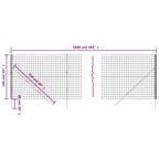 Recinzione Metallica Antracite 1,6x10 m in Acciaio Zincato