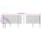 Recinzione Metallica con Picchetti Ancoraggio Antracite 0,8x10m