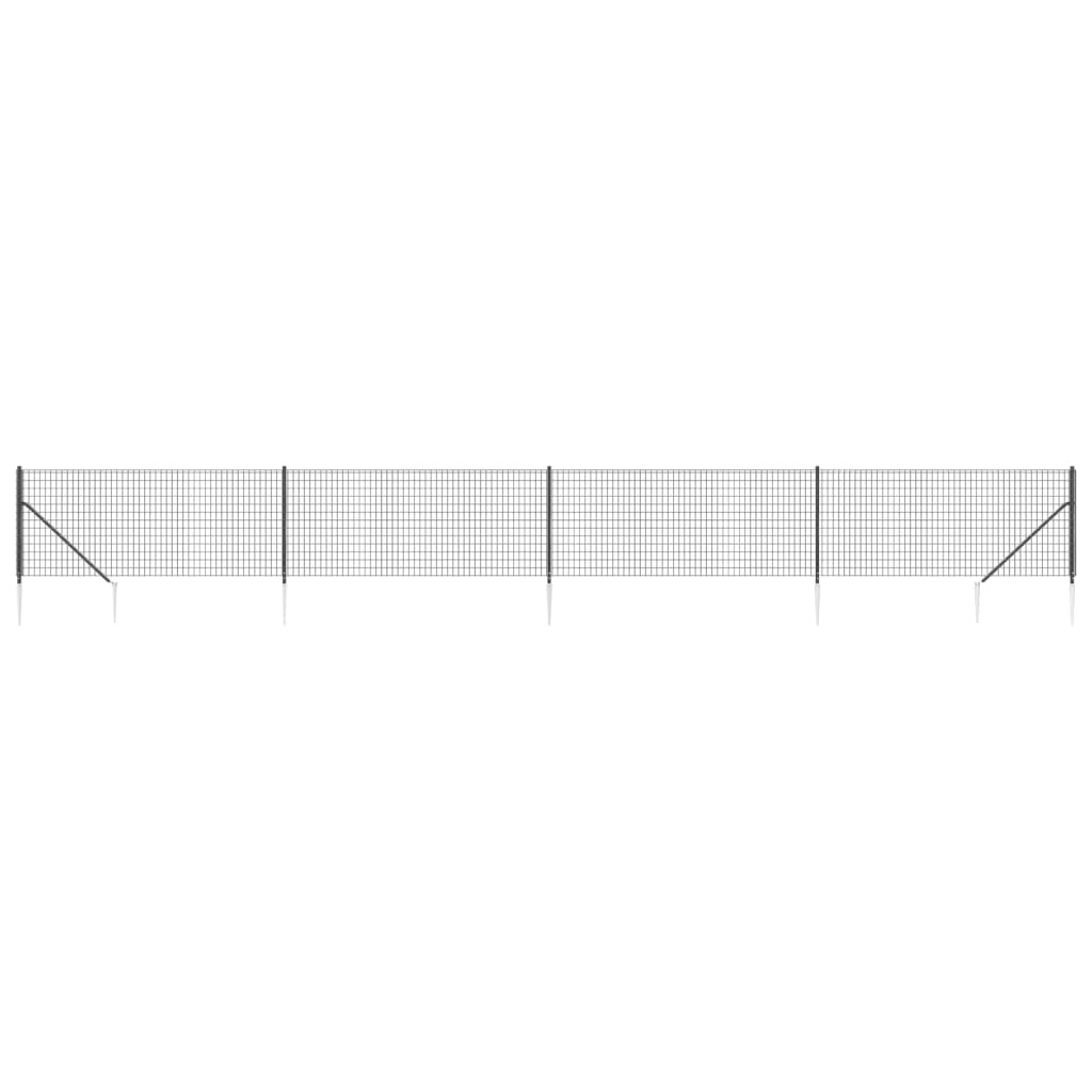 Recinzione Metallica con Picchetti Ancoraggio Antracite 1x10 m