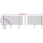 Recinzione Metallica con Picchetti Ancoraggio Antracite 1x25 m