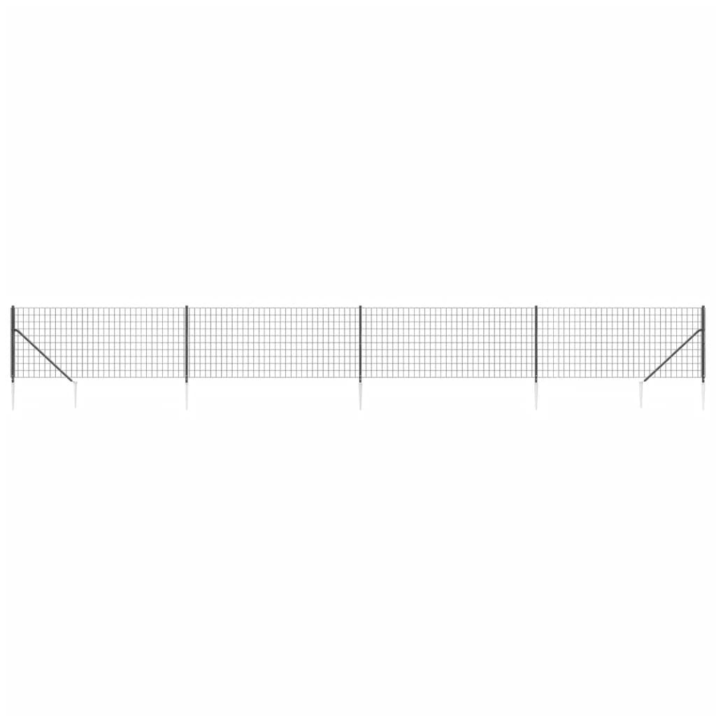 Recinzione Metallica con Picchetti Ancoraggio Antracite 1x10 m