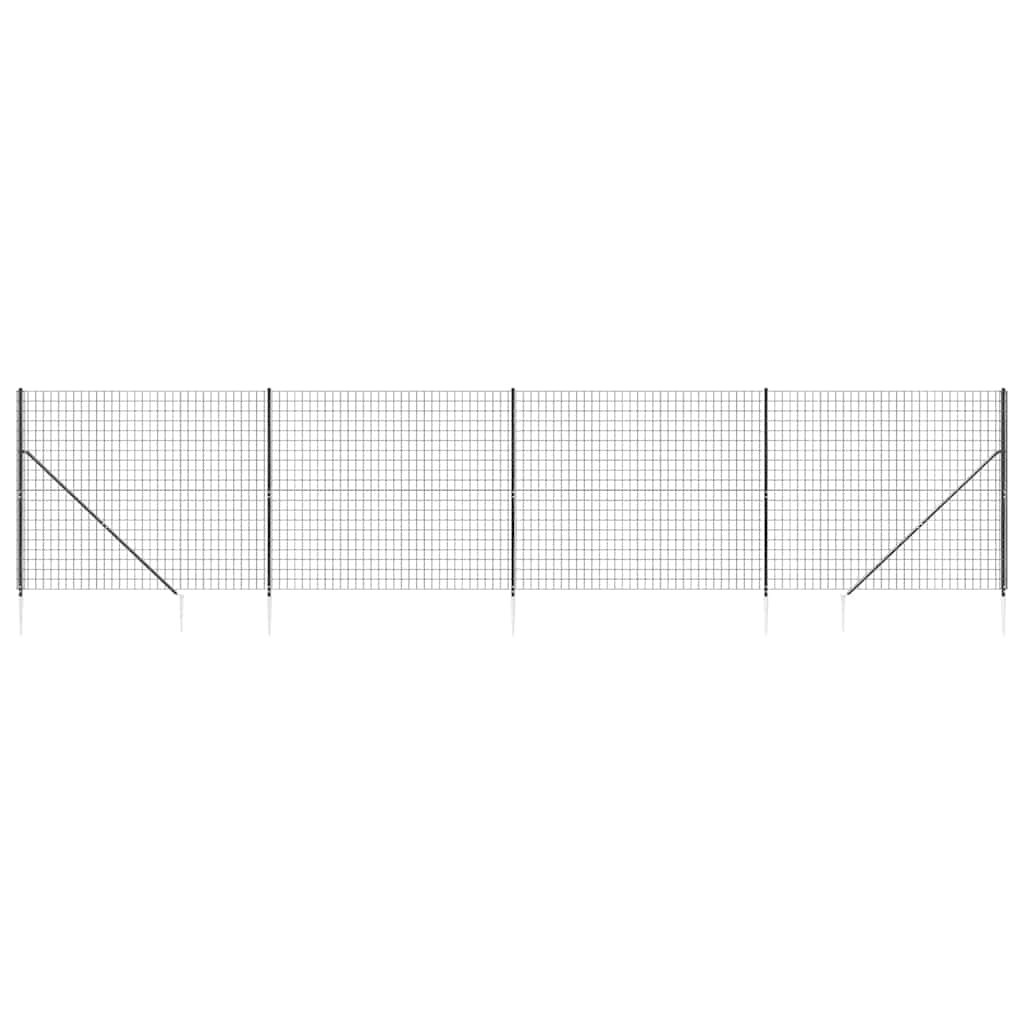 Recinzione Metallica con Picchetti Ancoraggio Antracite 1,4x10m