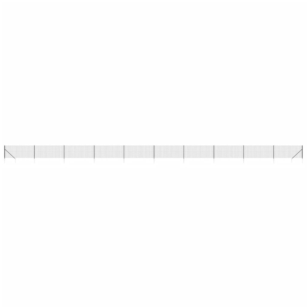 Recinzione Metallica con Picchetti Ancoraggio Antracite 1,1x25m