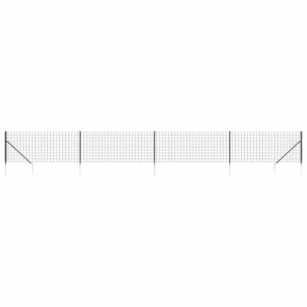 Recinzione Metallica con Picchetti Ancoraggio Antracite 1x10 m