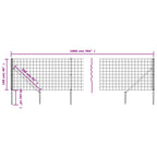 Recinzione Metallica con Picchetti Ancoraggio Antracite 1x10 m
