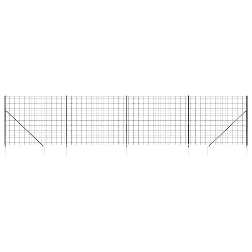 Recinzione Metallica con Picchetti Ancoraggio Antracite 1,6x10m