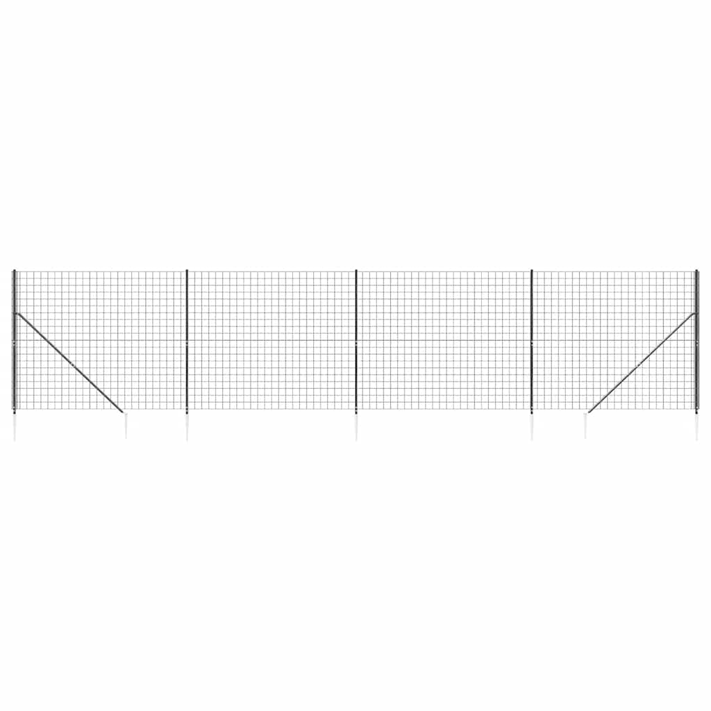 Recinzione Metallica con Picchetti Ancoraggio Antracite 2,2x10m