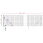 Recinzione Metallica con Picchetti Ancoraggio Antracite 2,2x10m