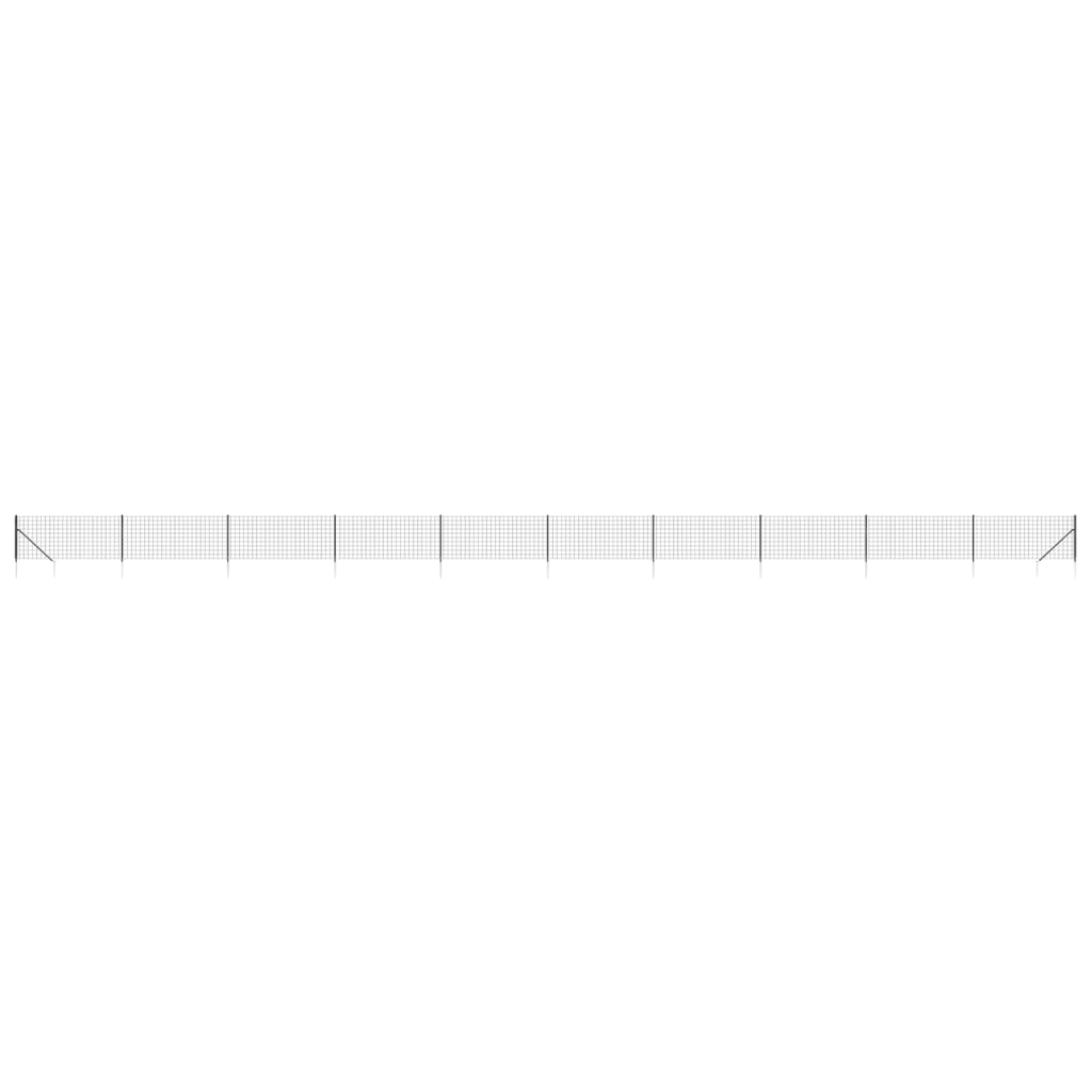 Recinzione Metallica con Picchetti Ancoraggio Antracite 0,8x25m