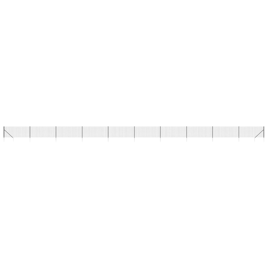 Recinzione Metallica con Picchetti Ancoraggio Antracite 1,1x25m