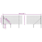 Recinzione Metallica con Picchetti Ancoraggio Antracite 1,1x25m