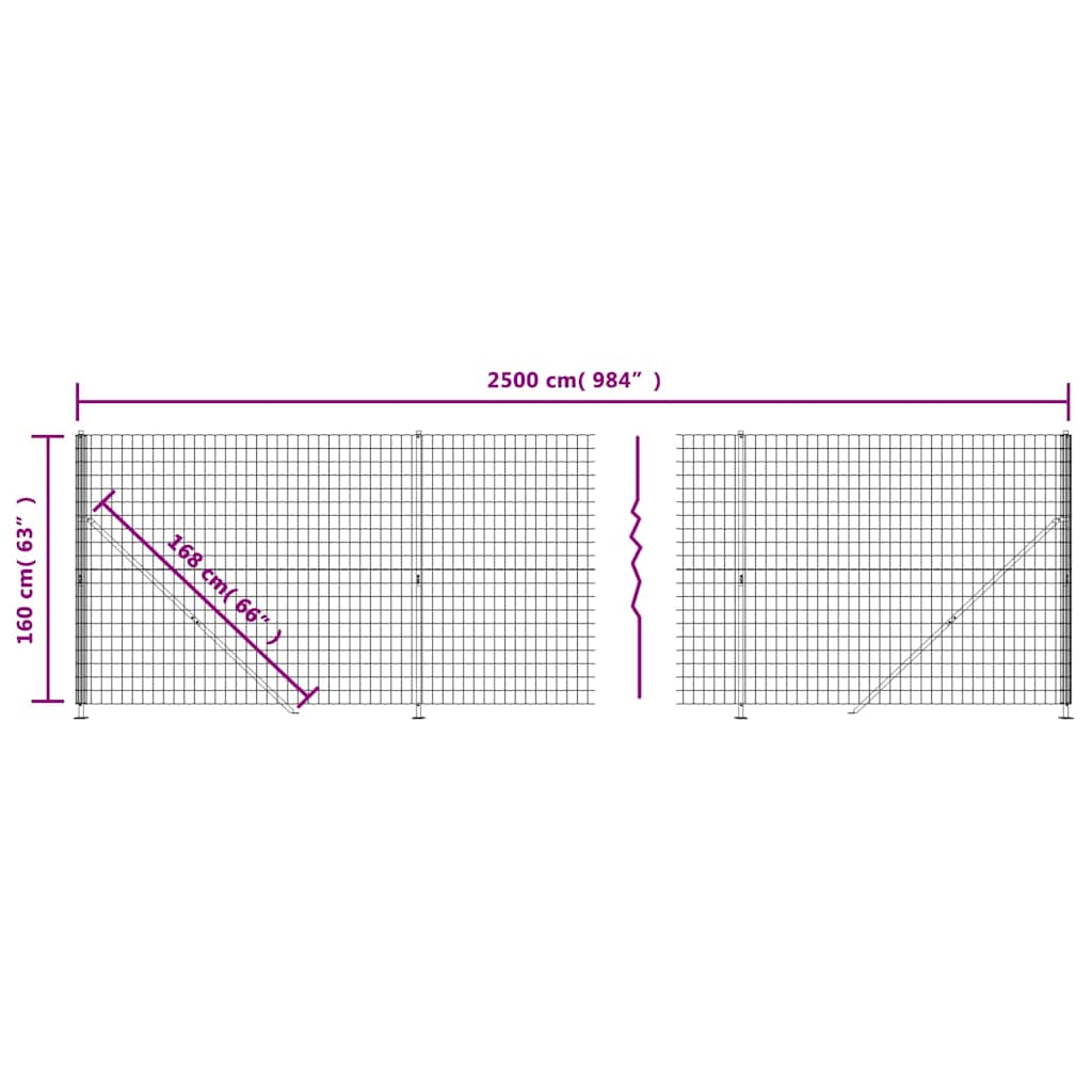 Recinzione Metallica con Flangia Antracite 1,6 x 25 m