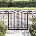 Cancello da Giardino Nero 121x8x100 cm in Ferro Battuto