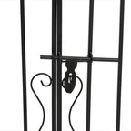 Cancello da Giardino Nero in Ferro Battuto 121x8x120 cm