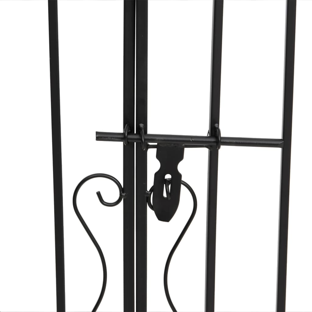 Cancello da Giardino Nero in Ferro Battuto 121x8x120 cm
