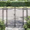 Cancello da Giardino Nero in Ferro Battuto 121x8x120 cm