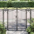 Cancello da Giardino Nero in Ferro Battuto 121x8x120 cm