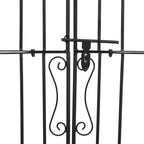 Cancello da Giardino Nero in Ferro Battuto 121x8x180 cm
