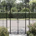 Cancello da Giardino Nero in Ferro Battuto 121x8x180 cm