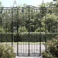 Cancello da Giardino Nero in Ferro Battuto 121x8x200 cm