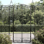 Cancello da Giardino Nero in Ferro Battuto 121x8x200 cm