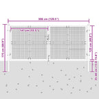 Cancello da Giardino in Rete Antracite 300x125 cm in Acciaio Zincato