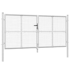 Cancello da Giardino in Rete Argento 300x125 cm Acciaio Zincato