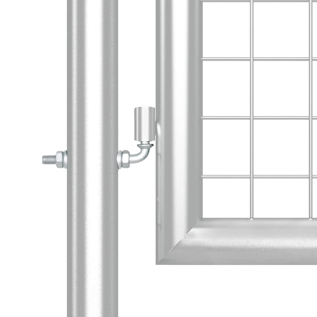 Cancello da Giardino in Rete Argento 300x125 cm Acciaio Zincato