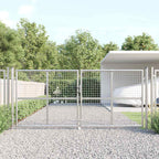 Cancello da Giardino in Rete Argento 300x125 cm Acciaio Zincato
