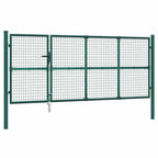 Cancello da Giardino in Rete Verde 350x125 cm Acciaio Zincato
