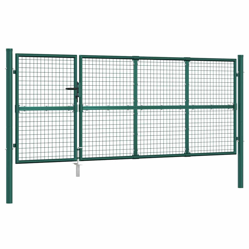 Cancello da Giardino in Rete Verde 350x125 cm Acciaio Zincato