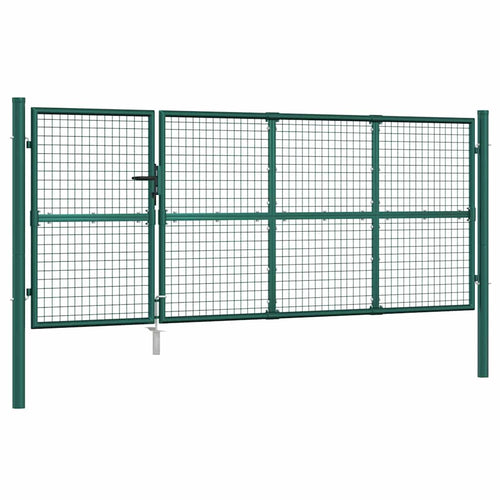 Cancello da Giardino in Rete Verde 350x125 cm Acciaio Zincato