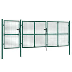 Cancello da Giardino in Rete Verde 400x125 cm Acciaio Zincato