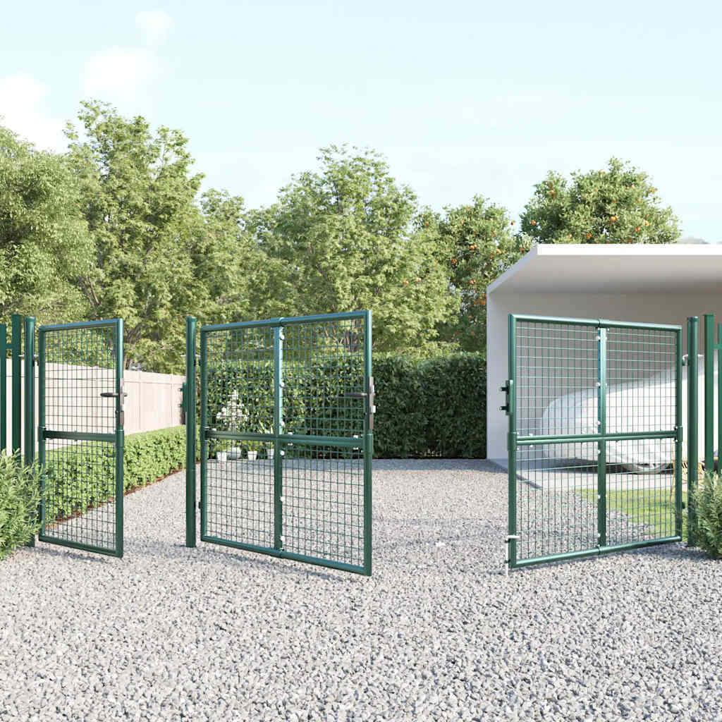 Cancello da Giardino in Rete Verde 400x125 cm Acciaio Zincato