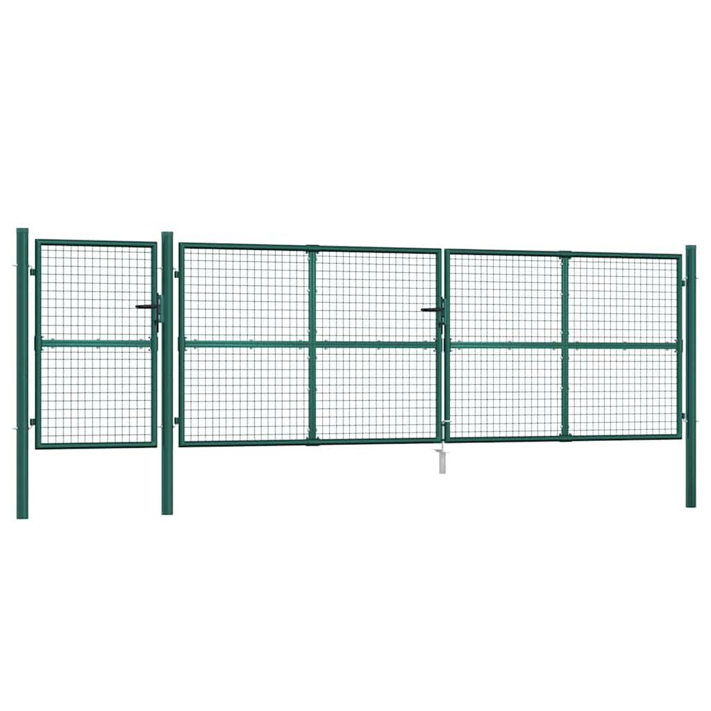 Cancello da Giardino in Rete Verde 500x125 cm Acciaio Zincato