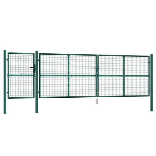 Cancello da Giardino in Rete Verde 500x125 cm Acciaio Zincato