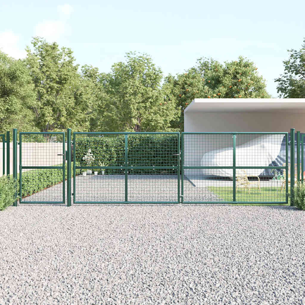 Cancello da Giardino in Rete Verde 500x125 cm Acciaio Zincato