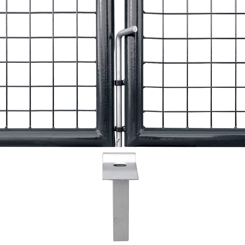 Cancello da Giardino in Rete Antracite 350x125 cm Acciaio Zincato