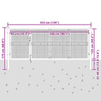Cancello da Giardino in Rete Antracite 350x125 cm Acciaio Zincato