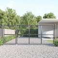 Cancello da Giardino in Rete Antracite 350x125 cm Acciaio Zincato