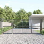 Cancello da Giardino in Rete Antracite 350x125 cm Acciaio Zincato